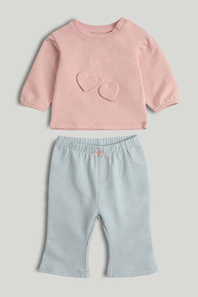 MOTHERCARE طقم سويت شيرت وبنطال وردي