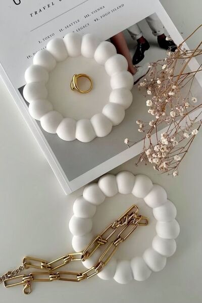 Bernami طبق زخرفي من بيرنتشيس بابل، طقم من قطعتين من أكواب القهوة