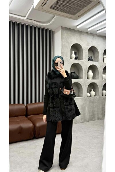 Cardella بدلة غوص طقم فيست فاخرة مع تفاصيل من الفرو قصة فضفاضة |   طقم مكون م...