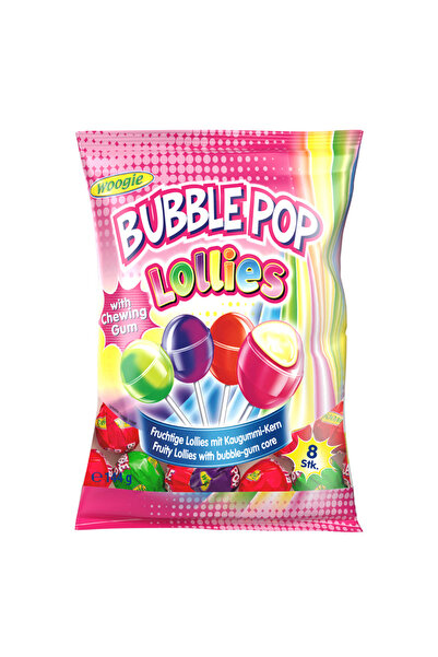 Woogie Bubble Pop Lollies 144g