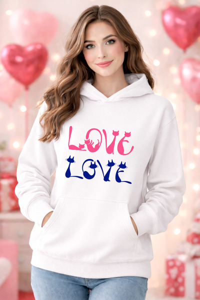 stil x Special for Valentine's Day, Sweatshirt with Hooded Names, Valentine's...