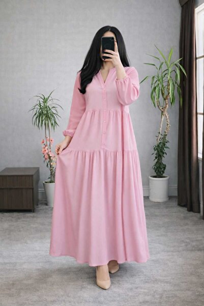 PREMİER VİE Hijab Viscose Dress – Simple Color, Comfortable Fit, Daily Use