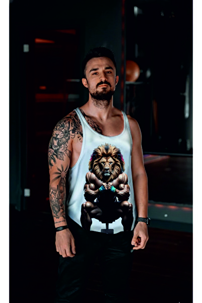 Freeyez FİTNESS BODY ANTREMAN ATLETİ TANK TOP LION ASLAN