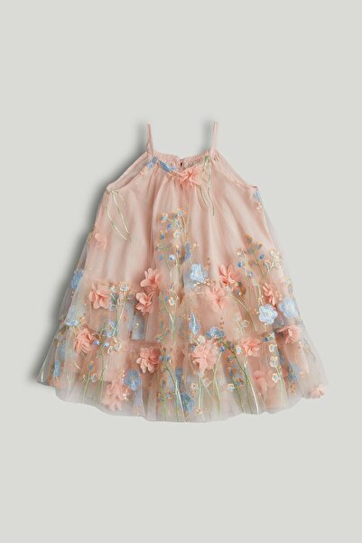 MOTHERCARE فستان مناسبات مزين بالزهور الوردية