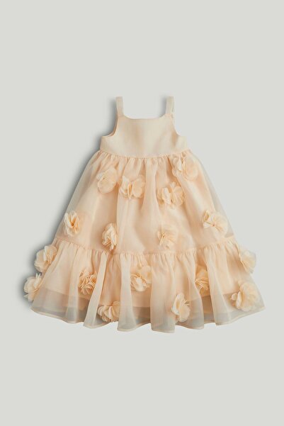 MOTHERCARE Peach Flower Occasion Dress