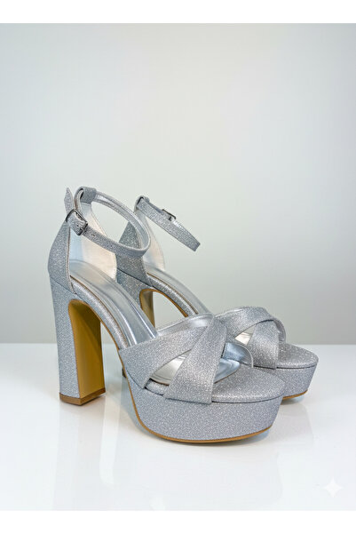 guijarro Pantofi de damă cu toc gros cu platformă, cu toc înalt de 13 cm, pan...