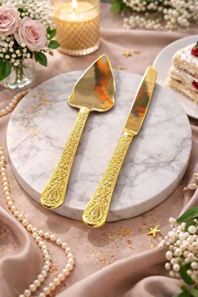Mutfika 2’Lİ PASTA SERVİS SETİ ALTIN BIÇAK & PASTA SPATULASI