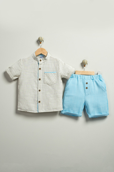 Minitrio 2-Piece Patterned Shirt and Shorts Baby Boy & Children's Set
