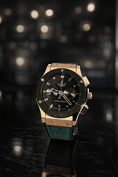 G Sport POLO Hublot Waterproof Full Function Active Khaki Leather Wristwatch