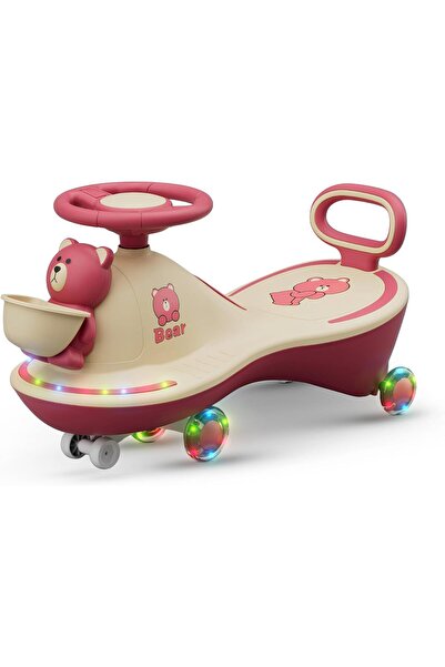 BAYBEE سيارة أطفال قابلة للركوب مع توجيه بزاوية 360 درجة