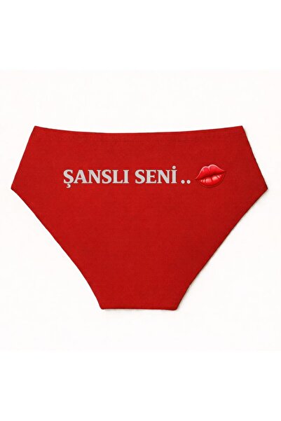 TWINTICKS Women's Red Panties – Fun Text Detail, Special Lingerie for Lovers