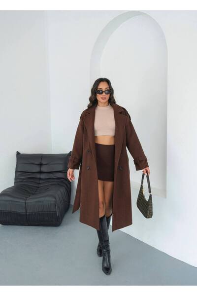 asur boutique Asur Boutique Women's Quality Belted Long Cashmere Coat