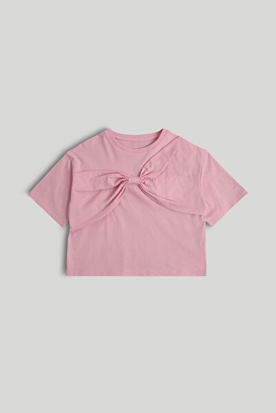 MOTHERCARE تيشيرت وردي اللون مزين بفيونكة