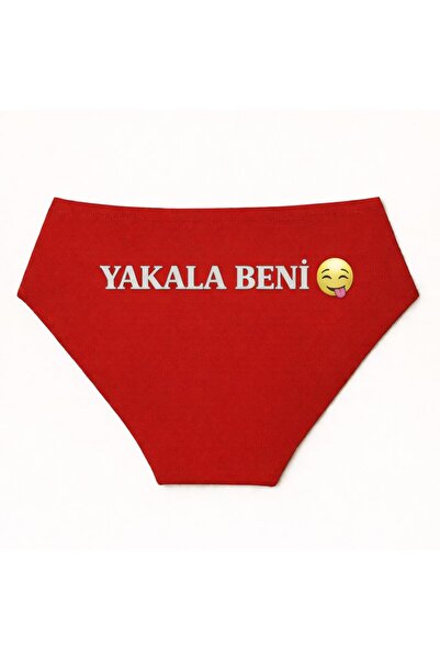 TWINTICKS Women's Red Panties – Fun Text Detail, Special Lingerie for Lovers