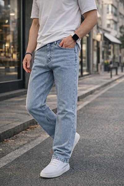 Z1MAN Mavi Relax fit Regular kalıp Pantolon Straight Leg 2026