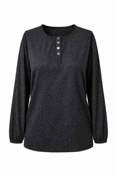 Nacar Moda Жіноча еластична блуза з трикотажу для жінок середнього віку та ст...