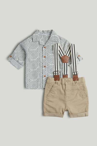 MOTHERCARE Shirt, Shorts and Braces Outfit