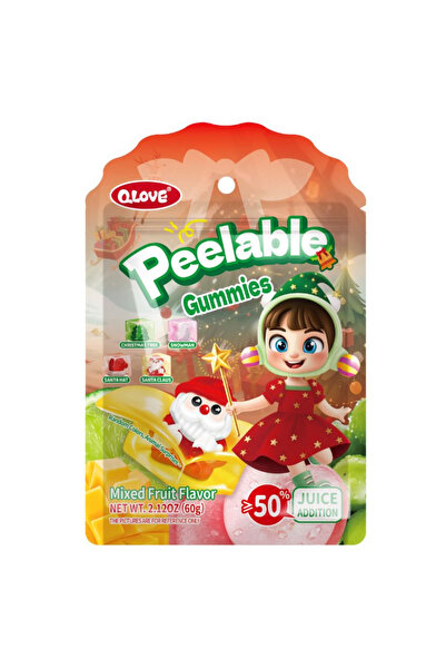 QBrand Jeleuri decojite cu fructe mixte QLove, ediție de Crăciun CHN 60g