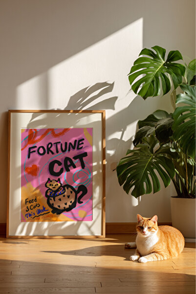 Taranist Kağıt Poster - Fortune Cat - Şans Kedisi Dekoratif Posteri