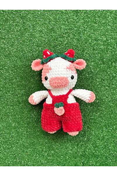 Sknc İNEK ORGANİK AMİGURUMİ ÖRGÜ OYUNCAK