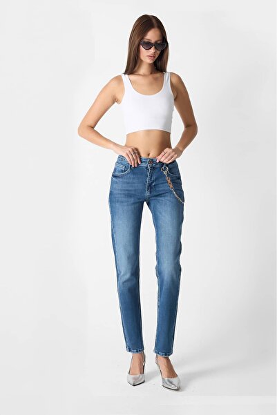 What's Up Whatsup Women's Mid-Rise Boyfriend Jeans - Blue