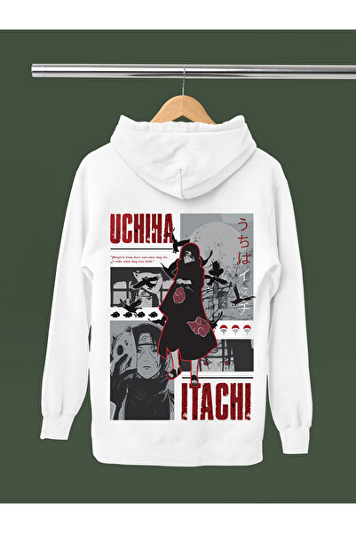 MAGORS Hanorac anime cu glugă, imprimat cu ITACHI UCHIHA din NARUTO, de calit...