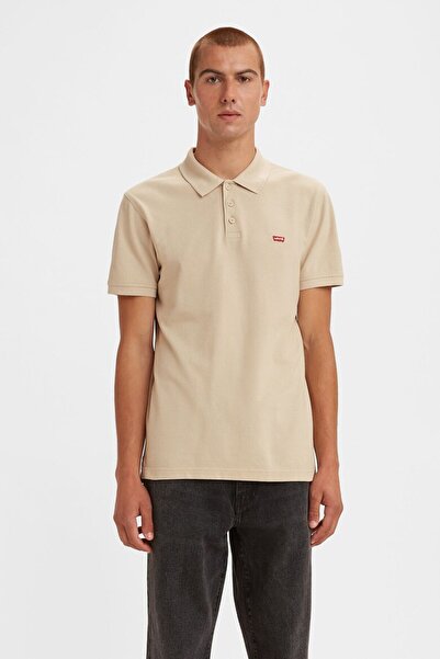 Levi's Men's Standard Fit Polo Neck Beige T-Shirt - 35883-0031