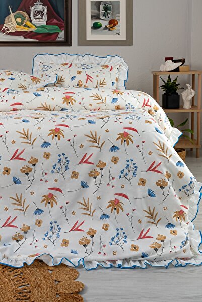 GÖRMEZ TEKSTİL طقم غطاء لحاف مزدوج من القطن بنسبة 100% بتصميم بوتانيك بريز
