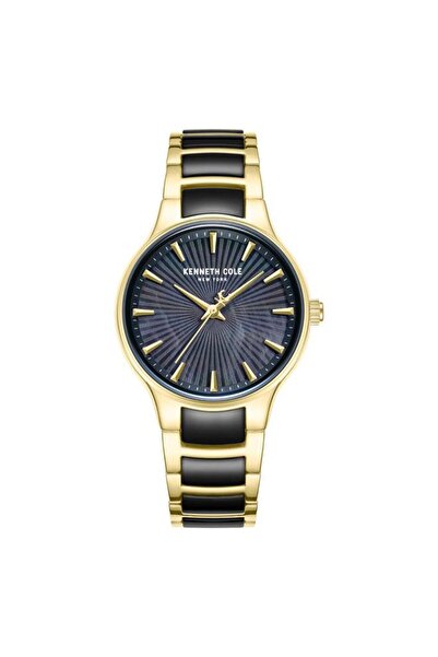 Kenneth Cole New York Monroe Black Mother-of-pearl Dial Stainless Steel Brace...