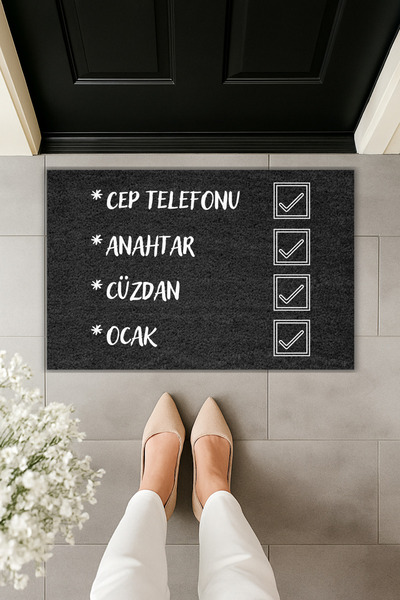 Dormot Modern Digital Printing Doormat - Reminder Mat - Front Door Mat 70X45Cm