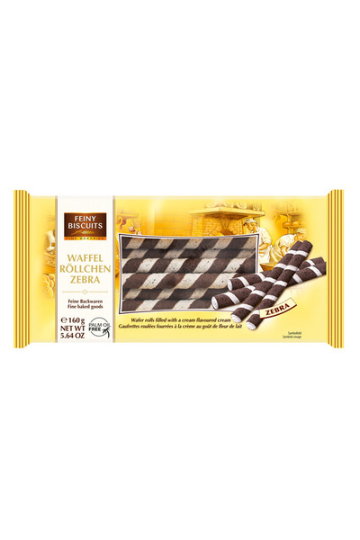 GUNZ Biscuiți Feiny Rulouri de napolitane Zebra 160g