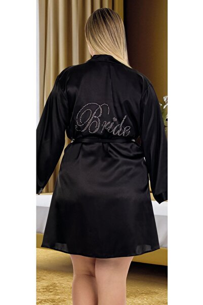 REN Women's Plus Size Solid Color Satin Bride Robe