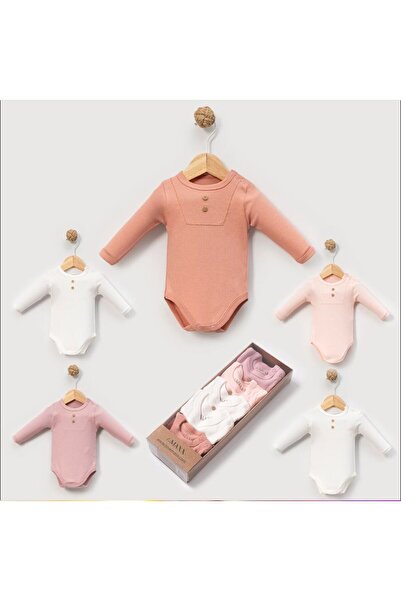 Ozz Baby Newborn Baby Girl 0/3-3/6 Months 100% Cotton K Ribbed Knit Long Slee...