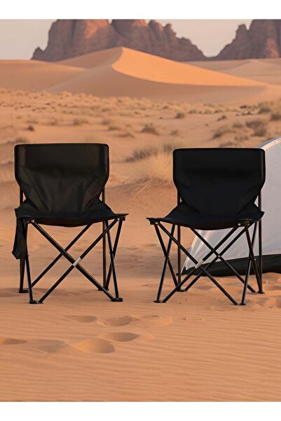 Taimi 2-Portable Folding Camping Chair with Carry Bag & Side Pocket,Steel Fra...