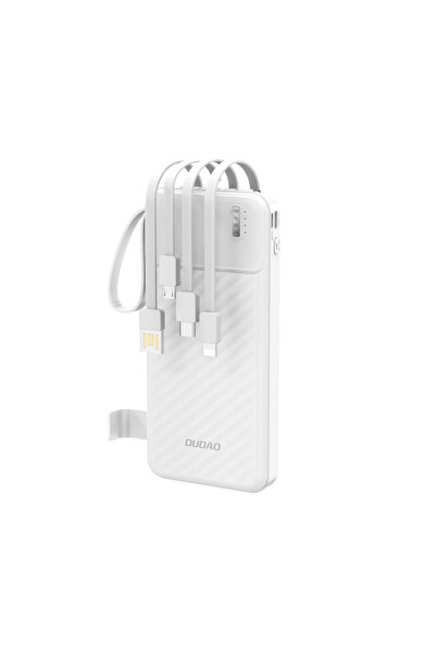 DUDAO Baterie Externa K11, 10000mAh, cabluri incorporate: USB-A, USB-C, Light...