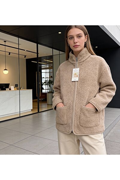 STYLENEST Women's Fleece Inside and Plush Outside Coat Winter Teddy Jacket wi...