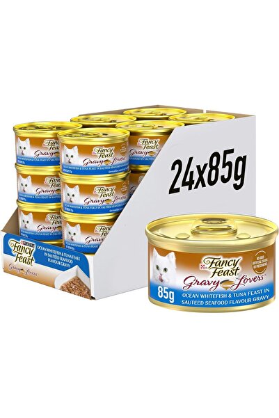 Fancy Feast طعام القطط لمحبي المرق، 85 غرام (عبوة من 24 قطعة)