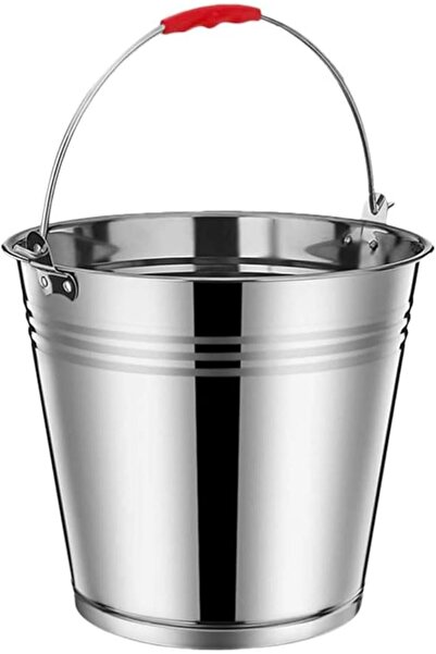 MARKQ [10 Liter] Galvanized Steel Bucket with Handle - Heavy Duty Metal Bucke...