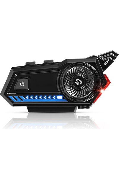 AteşTech BT-57 Uyarı Işıklı Motosiklet Bluetooth Kask Kulaklık İnterkom Dinle...