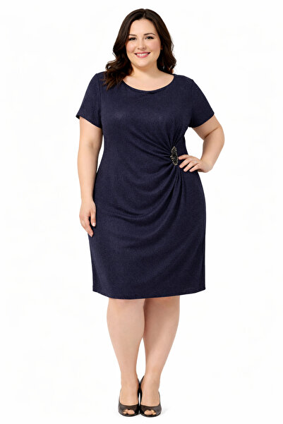 NAR ÇİÇEĞİ GİYİM Broş Detaylı Simli Abiye