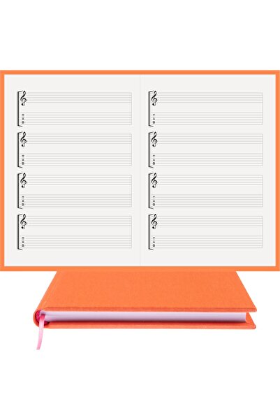 BİDEFTER Guitar Note Book with Left and Tab Keyed 100% Handmade, Hand Sewing,...