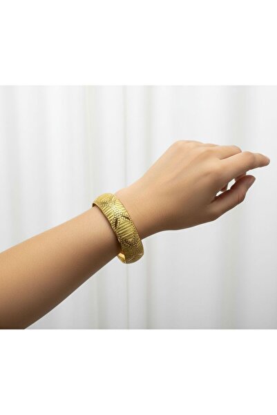 10 gr (GRAM) Desenli Şarnel Bilezik 22 Ayar Altın Yatırımlık İşçiliksiz