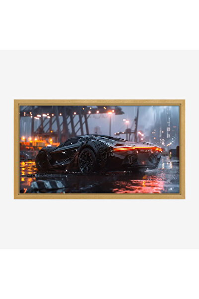 Tajridhome لوحة سيارات - سيارة رياضية حديثة - أضواء المدينة - درامي - لوحات ف...