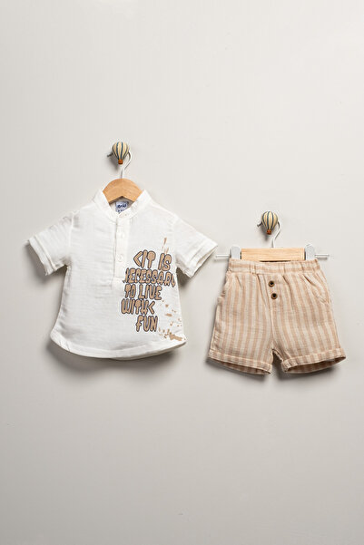Minitrio Boys' Baby & Kids 2-Piece Patterned Shirt and Shorts Set