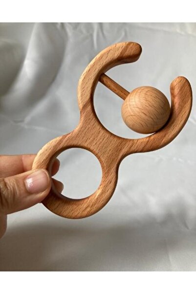 tiny wood Doğal Ahşap Bebek Çıngırağı | El Yapımı Diş Kaşıyıcı Oyuncak