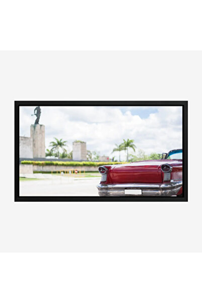 Tajridhome لوحة سيارات - سيارة حمراء - سماء زرقاء - مشمس - لوحات فن عصري - لو...