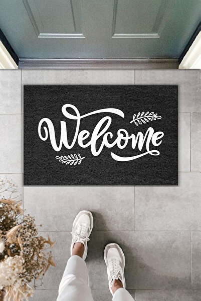 Rugmood Modern Digital Printing Doormat - Leaf Welcome Doormat - Front Door M...