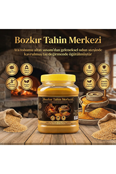 Hakbur Bozkır Yöresel طحينة بوزكير تاهين مركزي من بذور السمسم الذهبي، طحينة م...