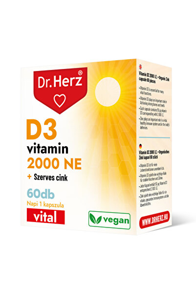 Dr Herz Capsula Vitamina D3 2000 UI + zinc 60 buc