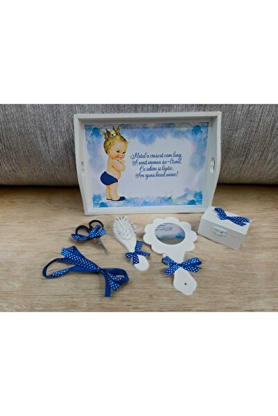 OBSIDION Tavita mot / turta colorata cu print - blue boy